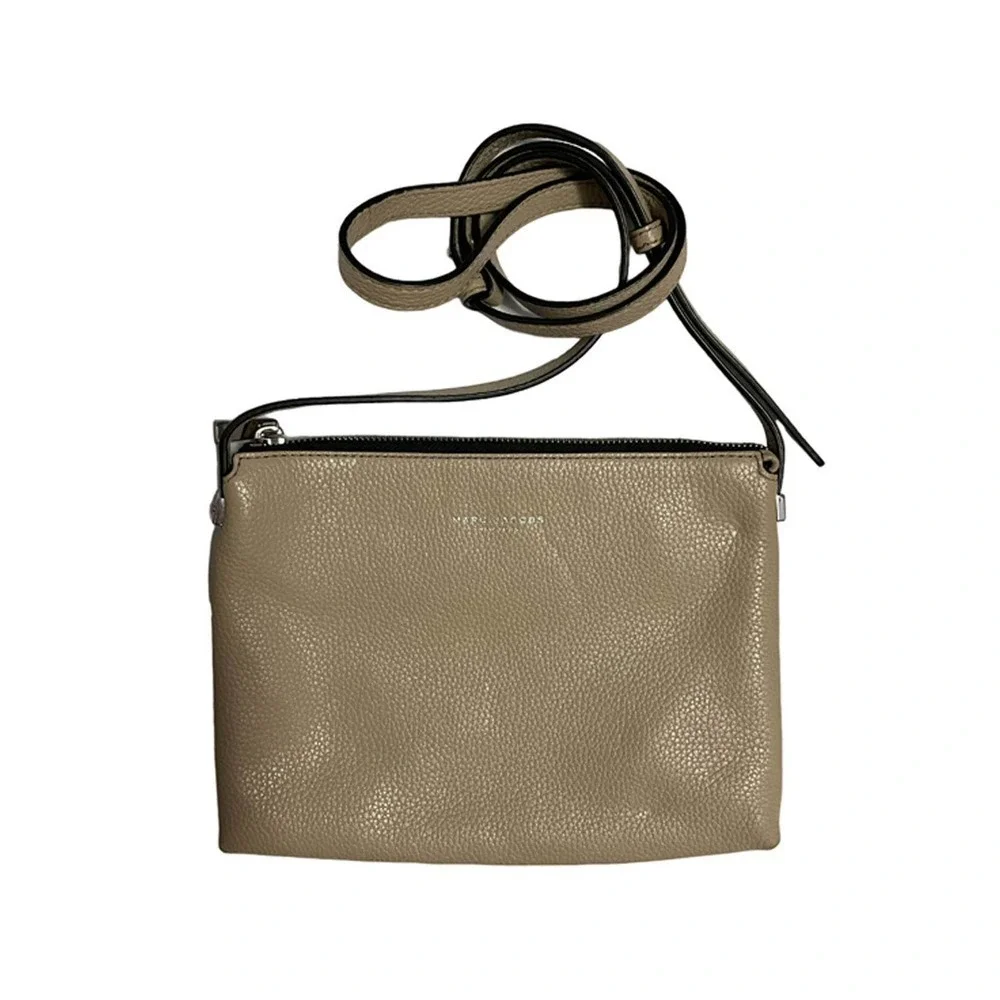 marc Jacobs Taupe Leather Crossbody Handbag